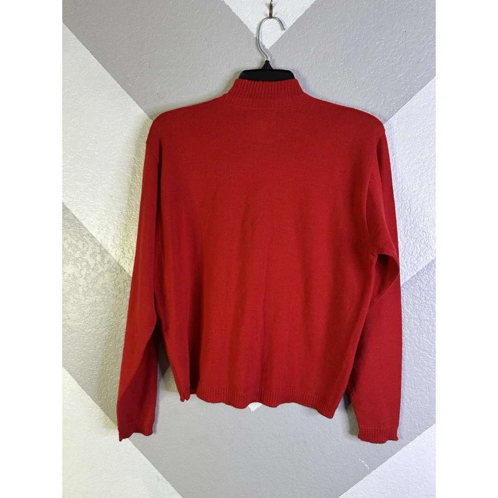 Vintage Pendleton Sweater Womens Size Medium Red Crewneck Pullover Wool USA 90s - Picture 11 of 12